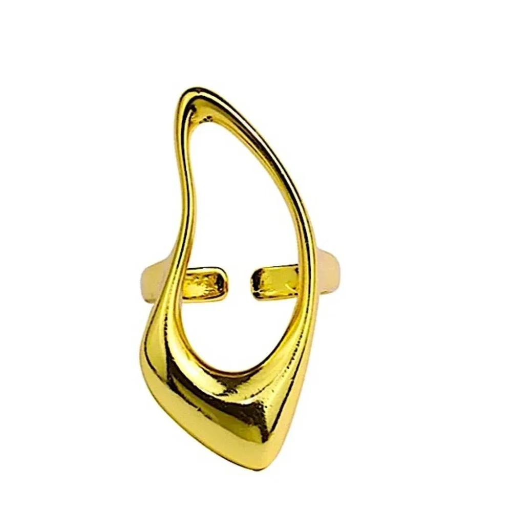 Irregular Hollow Out Gold Plated Ring